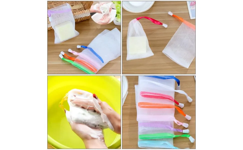FOYTOKI 10pcs Soap Foaming Net Soap Bag Scrubber Soap Mesh Bags for Soap Bars Soap Bar Saver Bag for Shower 15X9cm As Shown - product information 1