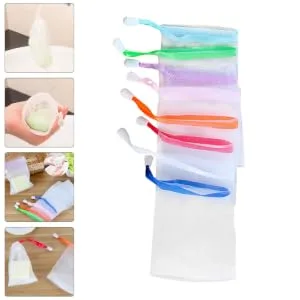 FOYTOKI 10pcs Soap Foaming Net Soap Bag Scrubber Soap Mesh Bags for Soap Bars Soap Bar Saver Bag for Shower 15X9cm As Shown - product information 7