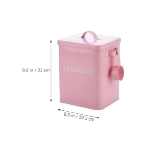 COOLHIYA 1pc Washing Storage Sealing Storage Case Laundry Room Trash Can Iron Pink - product information 1