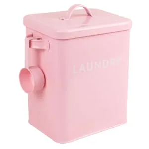COOLHIYA 1pc Washing Storage Sealing Storage Case Laundry Room Trash Can Iron Pink - product information 2