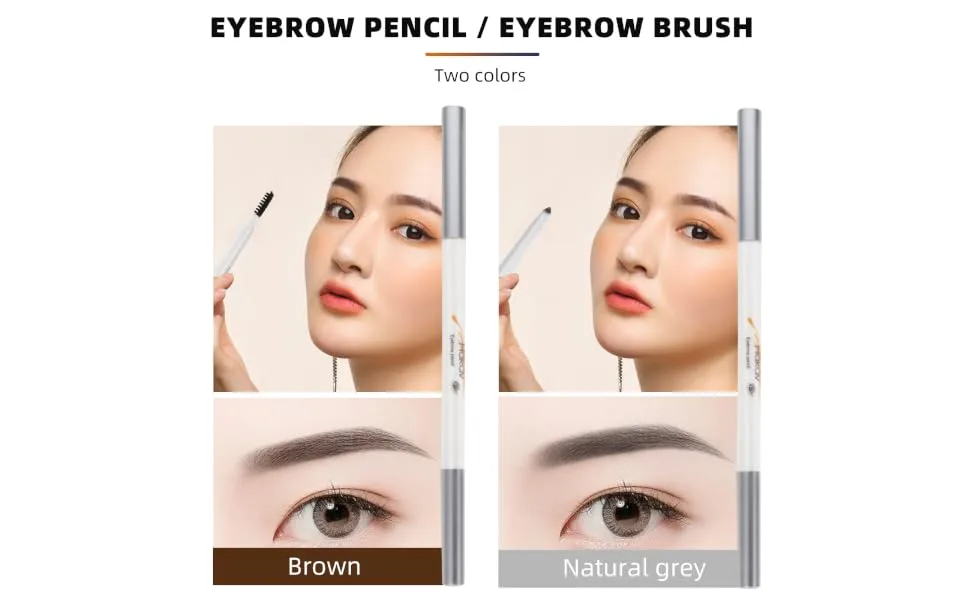FOYTOKI 2pcs Brown Eyebrow Pencil Makeup Pencils Waterproof Eyebrow Pen Abs (shell) Cosmetic Tool - product information 4
