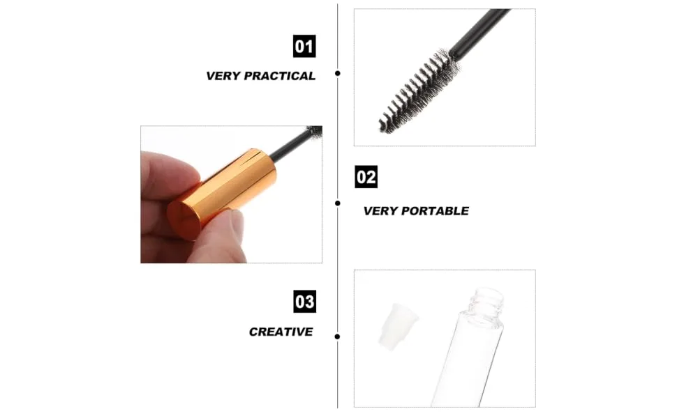 HAPINARY 20 Pcs Mascara Empty Tube Travel Toiletries Containers Mini Containers Makeup Eyeliner Tube - product information 3