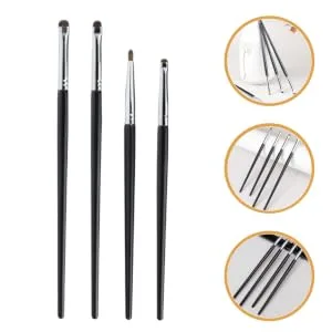 FOYTOKI 4pcs eye makeup kit eye liner brush for makeup eyeshadow brush eye precision brush - product information 5