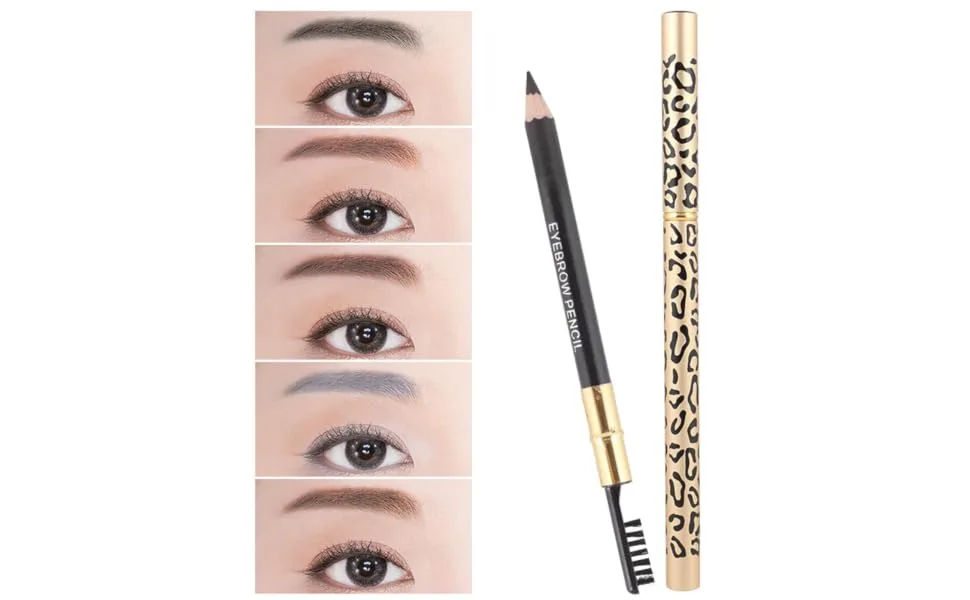 FOYTOKI 2pcs Pencils Leopard Lash Brush Brow Gel Brow Brush Brow Makeup Eyeliner Wooden - product information 1