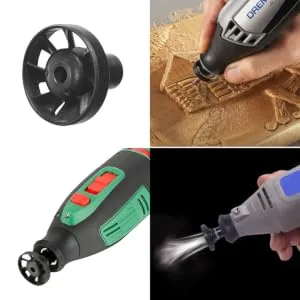 FOYTOKI 2pcs Electric Grinding Chuck Manual Dust Blower Grinding Cleaning Fan Accessory Plastic Black - product information 1