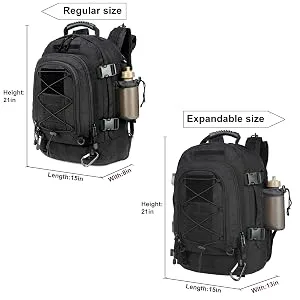 ARMY PANS Backpack for Men Large Military Backpack Tactical Travel Backpack for Work,School,Camping,Hunting,Hiking Black - Expandable