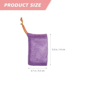 FOYTOKI 8pcs Soap Bag Foaming Net Mesh Soap Savers Pocket Organizer Pouch Bath Scrubber Sisal Soap Bag Nylon - product information 1