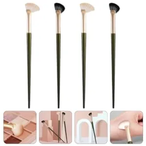 FOYTOKI 4pcs Nose Shadow Brush Nose Makeup Brush Contour Blending Brush Nose Contour Brush Artificial Fiber - product information 4