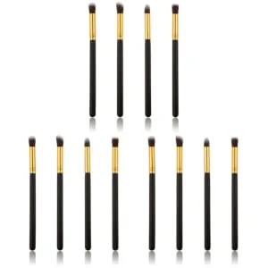 FOYTOKI 12 Pcs Eye Make-up Brush Kit Creme Eyeshadows Eyeliner Makeup Pencil Glitter Eyeshadow Black - product information 1