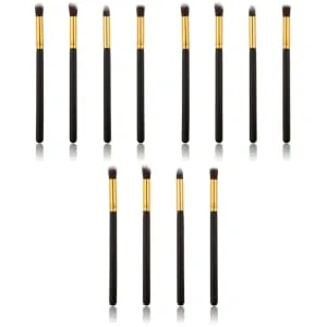 FOYTOKI 12 Pcs Eye Make-up Brush Kit Creme Eyeshadows Eyeliner Makeup Pencil Glitter Eyeshadow Black - product information 2