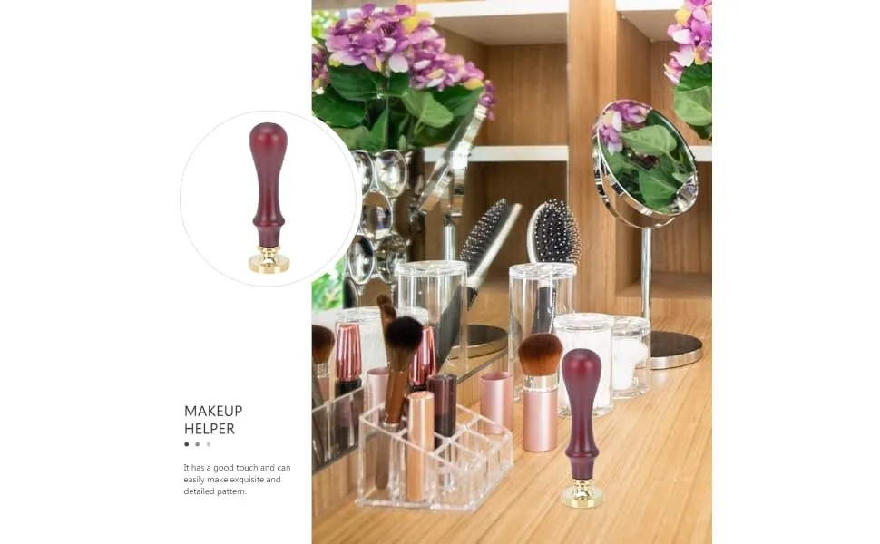 FOYTOKI 2 Pcs Dispensing Plate Tool Coffee Squeezer Delicate Stamper Eyeshadow Pressing Kit Wooden Handle - product information 7