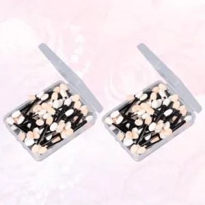 Outanaya 100 Pcs Makeup Application Eye Makeup Brushes Blending Eyeshadow Brush Makeup Black Size 2 Black - product information 2
