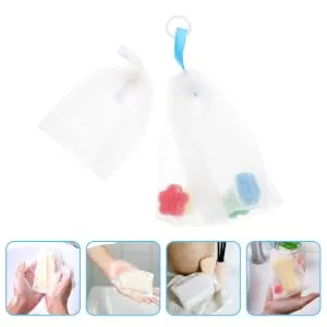 Outanaya 2pcs Foaming Net Soap Mesh Bag Soap Foaming Pouches Foaming Face Soap Pouches or - product information 3