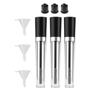 Outanaya 6pcs Eyelash Solution Bottle Portable Eyelash Tube Small Eyelash Bottle Mini Funnel Black Plastic - product information 1