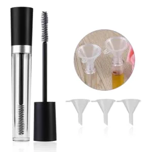 Outanaya 6pcs Eyelash Solution Bottle Portable Eyelash Tube Small Eyelash Bottle Mini Funnel Black Plastic - product information 3