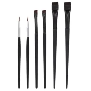 Outanaya 6pcs Eyeliner Makeup Brush Eyeliner Brushes Fine Point Eye Brush Eyeshadow Black Rayon Wooden Handle - product information 1