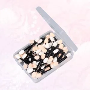 Outanaya 50 Pcs Makeup Tools Dual Sided Eyeshadow Brush Eyeshadow Makeup Brushes Eyeshadow Black Size 1 Black - product information 2