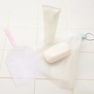Outanaya 3pcs Foaming Net Soap Exfoliating Mesh Soap Saver Bag Facial Cleaning Soap Bag White Pe - product information 5