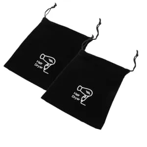 Gogogmee 2pcs Storage Bag Mini Suitcase Hair Dryer Storage Pouch Drawstring Closure Cover Flocking Cloth - product information 1