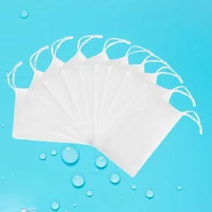 Gogogmee 20pcs Soap Net Bubble Foam Cleaning Tool Facial Soap Travel Soap Sack Saver Soap Saver Pouch White - product information 1