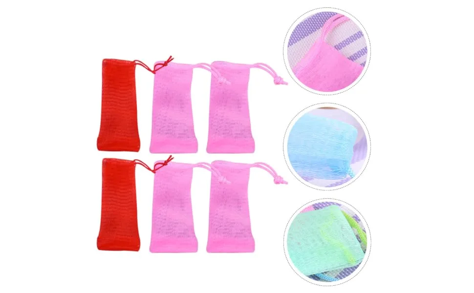 PLAFOPE 6pcs Soap Cleaning Maker Nets Soap Soap Exfoliating Wash Makeuo Cleans Pe - product information 1