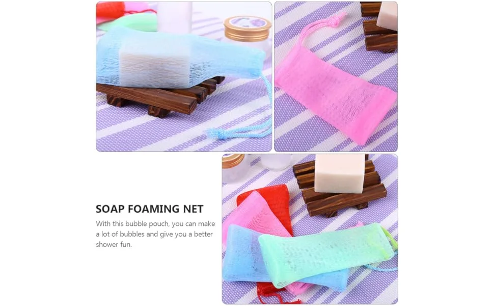 PLAFOPE 6pcs Soap Cleaning Maker Nets Soap Soap Exfoliating Wash Makeuo Cleans Pe - product information 6