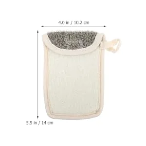 PLAFOPE 2pcs Black Linen Soap Bag Soap Mesh Pouch Bar Soap Pouch Drawstring Soap Bag Soap Mesh Holder Flax - product information 1
