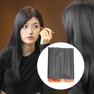 FOYTOKI 100pcs Disposable Eyeliner Brush Cosmetic Eye Precise Eyeliner Brush Mini Lipsticks Liquid Eyeliner 9x6.5cm As Shown - product information 1