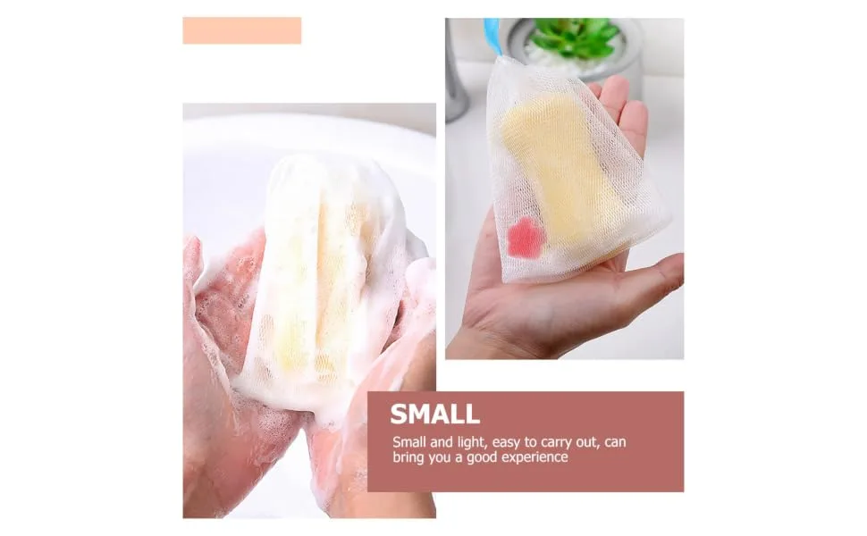 Gogogmee 2pcs Foaming Net Exfoliating Soap Body Shower Scrubber Bag Soap Bar Mesh Bag White or - product information 4