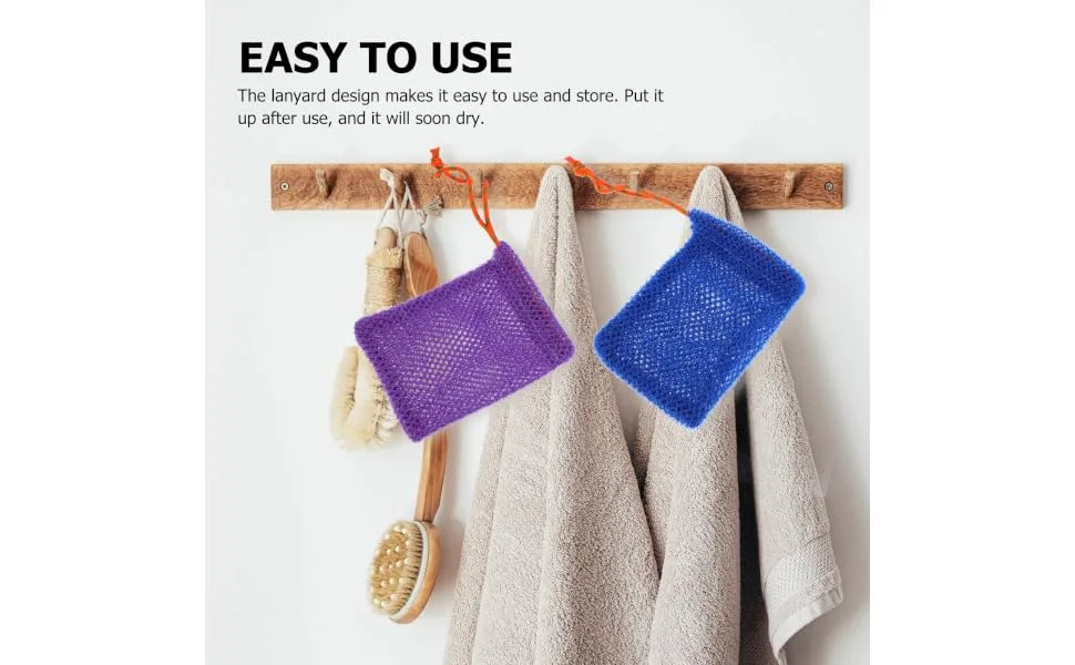 Beatifufu 4pcs Soap Bag Foaming Net Soap Saver Loofah Pouch Bath Loofahs Foam Soap Bathroom Foaming Bag Nylon - product information 2