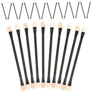 FOYTOKI 30pcs Disposable Eye Shadow Stick Dual Ended Makeup Brush Eyeshadow Application Make up Kit Plastic - product information 1