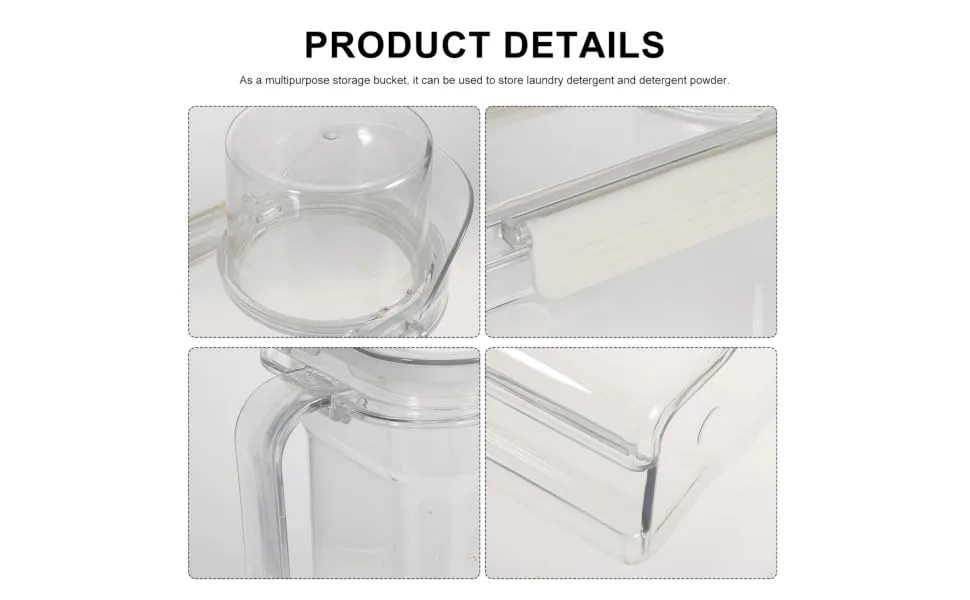 FOYTOKI 4pcs Laundry Storage Box Laundry Holder Basket Lotion Plastic Transparent - product information 5
