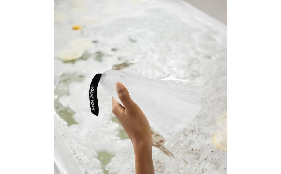 Outanaya 20pcs Double Layer Foaming Sponge Mesh Soap Bags Soap Receive Bag Bubbling Bags Soap Bags Meshes or - product information 2