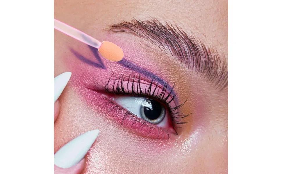 FOYTOKI 100pcs Eye Shadow Stick Eyeshadow Eye Makeup Tools Eyeliner Brush Para Mini Comestic Emulsion Pink 6.20X0.50X0.50CM Pink - product information 2
