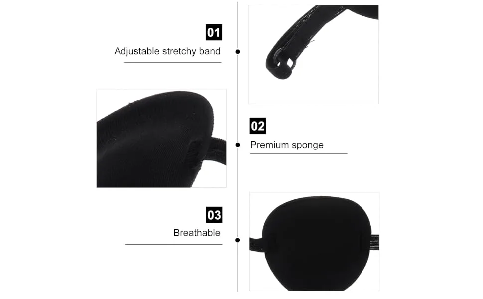 Gogogmee 10pcs Amblypia Eye Patch Pirate Eye Patches Eye Patches for Adults Eye Patch for Lazy Eye Patch - product information 1