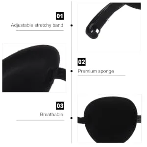FOYTOKI 10pcs Lazy Eye Patch Halloween Eye Patch Pirate Eye Patch Adjustable Single Eye Covers Eye Mask - product information 1