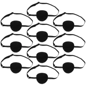 FOYTOKI 10pcs Lazy Eye Patch Halloween Eye Patch Pirate Eye Patch Adjustable Single Eye Covers Eye Mask - product information 2