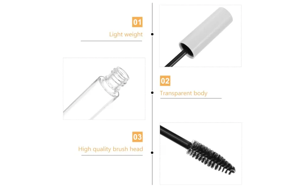 Outanaya 10pcs Eyelash Tube Empty oil Bottles Empty Eyeliner Tubes Mascara Bottles Plastic White - product information 4
