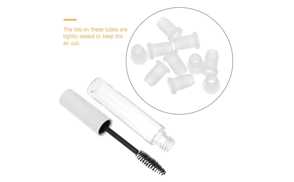 Outanaya 10pcs Eyelash Tube Empty oil Bottles Empty Eyeliner Tubes Mascara Bottles Plastic White - product information 5
