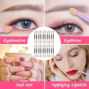 Outanaya 20pcs Latex Eye Shadow Stick Small Eyeshadow Brush Cosmetic Eye Shadow Sponge Plastic - product information 5