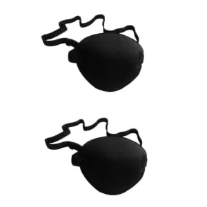 Didiseaon 2pcs Lazy Eye Patch Party Eye Patch Pirate Party Cosplay Props Blindfolds for Adults Eyepatchs Black - product information 2