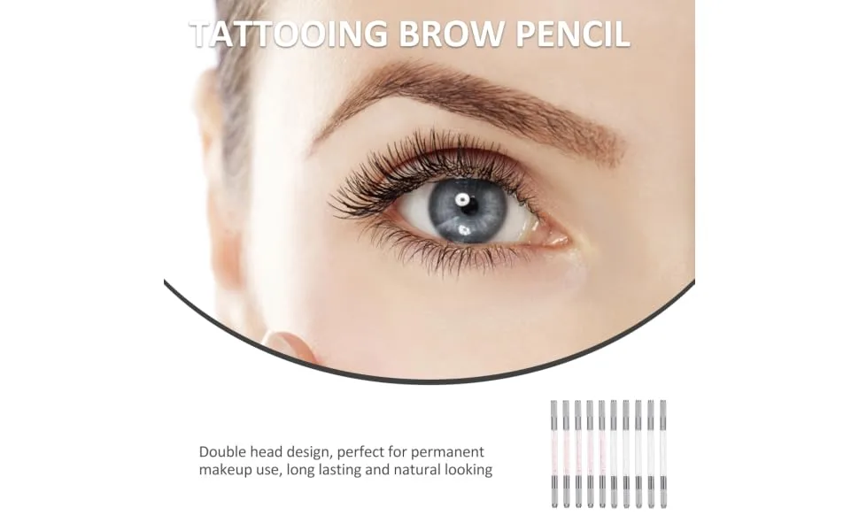 Outanaya 10pcs Crystal Eyebrow Pencil Brow Pen Microblade Needle Holder Lip Microblading Pen Abs - product information 3