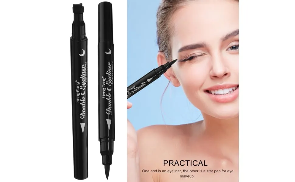 Outanaya 4pcs Eyeliner Smudge-proof Eye Definer Ink Liner Makeup Long-lasting Eye Pencil Eye Stamp Black Abs - product information 3