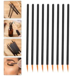 Gogogmee 100pcs Disposable Eyeliner Brush Eye Makeup Brush Eyeliner Applicator Cosmetic Brush Black Plastic - product information 2