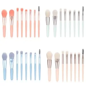 Gogogmee 8pcs Powder Brush Eyeshadow Makeup Brushes Makeup Brush for Woman Cosmetic Face Brushes Wooden Blue - product information 3