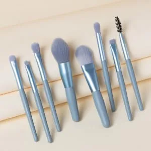 Gogogmee 8pcs Powder Brush Eyeshadow Makeup Brushes Makeup Brush for Woman Cosmetic Face Brushes Wooden Blue - product information 6