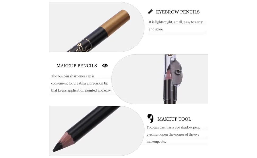 FOYTOKI 16 Pcs Pencil Sharpener Eyebrow Pencil Makeup Eyebrow Pencils Eyebrow Makeup Pencil Black - product information 6