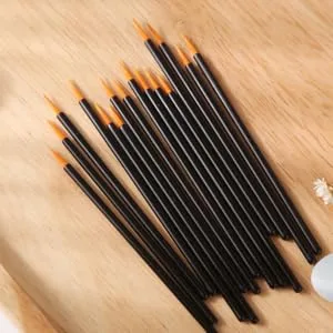 FOYTOKI 100pcs Disposable Eyeliner Brush Lip Gloss Wands Fine Eyeliner Brush Face Makeup Black Plastic - product information 6