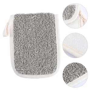 HAPINARY 5pcs Flip Soap Foam Net Scrub Exfoliating Bags Bath Accessory Foaming Pouches Khaki Cotton Linen - product information 1