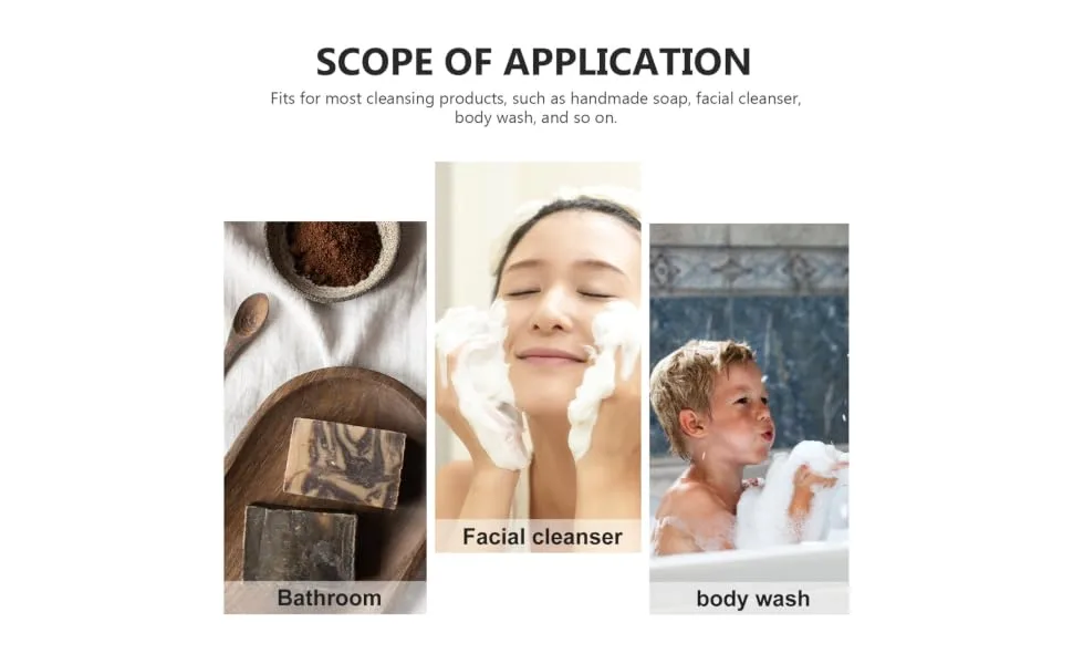 HAPINARY 5pcs Flip Soap Foam Net Scrub Exfoliating Bags Bath Accessory Foaming Pouches Khaki Cotton Linen - product information 3